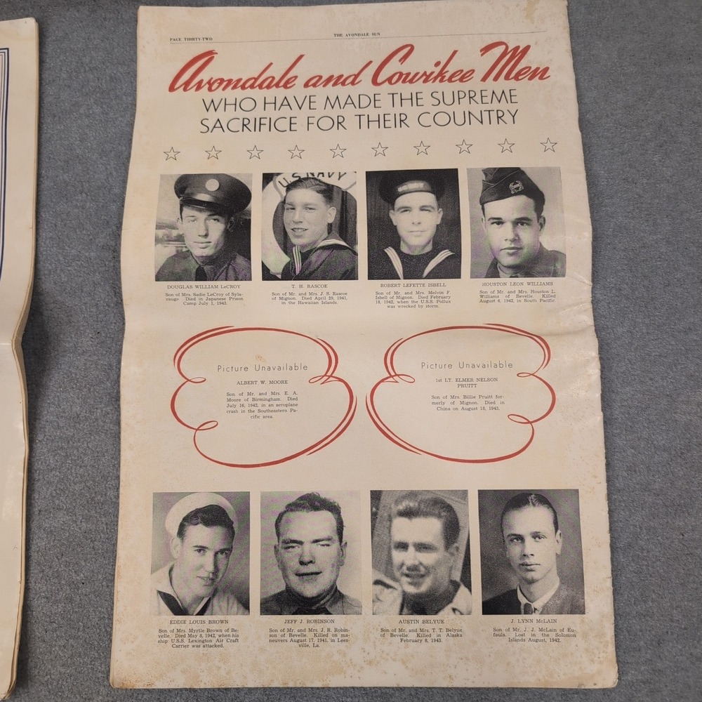 2 Avondale Sun Newspapers 1943 WWII Mill WINS Army-Navy Production Award Alabama - Picture 6 of 8